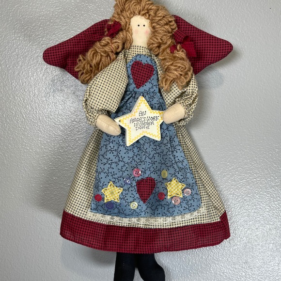 House of Lloyd Other - Vintage‎ House of Lloyd Country Cloth Angel With Plaid Dress Holding a Star